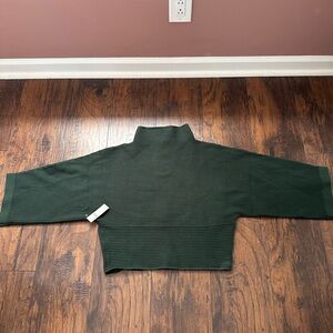 Pilcro Dark Green Ribbed Turtleneck Sweater